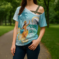 Ura Cook Islands Cross Shoulder Shirt Kuki 'Airani Traditional Dance Tropical Vibes LT14 - Polynesian Pride