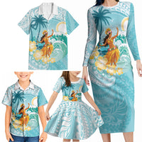 Ura Cook Islands Family Matching Long Sleeve Bodycon Dress and Hawaiian Shirt Kuki 'Airani Traditional Dance Tropical Vibes LT14 - Polynesian Pride