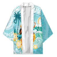 Ura Cook Islands Kimono Kuki 'Airani Traditional Dance Tropical Vibes LT14 Unisex Cyan - Polynesian Pride