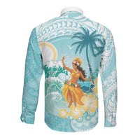 Ura Cook Islands Long Sleeve Button Shirt Kuki 'Airani Traditional Dance Tropical Vibes LT14 - Polynesian Pride
