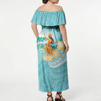 Ura Cook Islands Off Shoulder Maxi Dress Kuki 'Airani Traditional Dance Tropical Vibes LT14 - Polynesian Pride