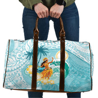Ura Cook Islands Travel Bag Kuki 'Airani Traditional Dance Tropical Vibes LT14 Cyan - Polynesian Pride