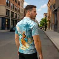 Ura Cook Islands Zipper Polo Shirt Kuki 'Airani Traditional Dance Tropical Vibes LT14 - Polynesian Pride