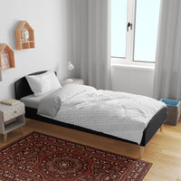 Peniamina Gospel Day Niue Bedding Set Cross Dove Hiapo Pattern White LT14 - Polynesian Pride