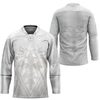 Peniamina Gospel Day Niue Hockey Jersey Cross Dove Hiapo Pattern White LT14 - Polynesian Pride
