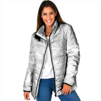 Peniamina Gospel Day Niue Padded Jacket Cross Dove Hiapo Pattern White LT14 Women White - Polynesian Pride