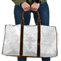 Peniamina Gospel Day Niue Travel Bag Cross Dove Hiapo Pattern White LT14 White - Polynesian Pride