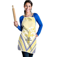 Peniamina Gospel Day Niue Apron Cross Dove Hiapo Pattern Yellow LT14 - Polynesian Pride
