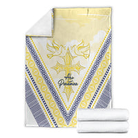 Peniamina Gospel Day Niue Blanket Cross Dove Hiapo Pattern Yellow LT14 - Polynesian Pride