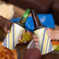 Peniamina Gospel Day Niue 4 in 1 Can Cooler Tumbler Cross Dove Hiapo Pattern Yellow LT14 - Polynesian Pride