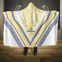 Peniamina Gospel Day Niue Hooded Blanket Cross Dove Hiapo Pattern Yellow LT14 - Polynesian Pride