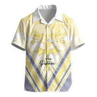 Peniamina Gospel Day Niue Kid Hawaiian Shirt Cross Dove Hiapo Pattern Yellow LT14 - Polynesian Pride