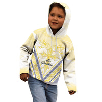 Peniamina Gospel Day Niue Kid Hoodie Cross Dove Hiapo Pattern Yellow LT14 - Polynesian Pride