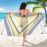 Peniamina Gospel Day Niue Sarong Cross Dove Hiapo Pattern Yellow LT14 - Polynesian Pride