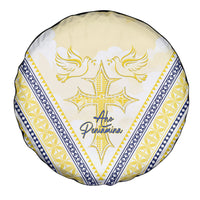 Peniamina Gospel Day Niue Spare Tire Cover Cross Dove Hiapo Pattern Yellow LT14 - Polynesian Pride