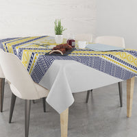 Peniamina Gospel Day Niue Tablecloth Cross Dove Hiapo Pattern Yellow LT14 - Polynesian Pride