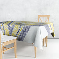 Peniamina Gospel Day Niue Tablecloth Cross Dove Hiapo Pattern Yellow LT14 - Polynesian Pride