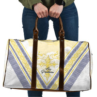 Peniamina Gospel Day Niue Travel Bag Cross Dove Hiapo Pattern Yellow LT14 Yellow - Polynesian Pride