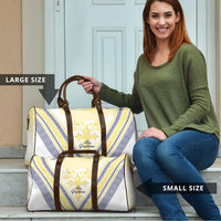 Peniamina Gospel Day Niue Travel Bag Cross Dove Hiapo Pattern Yellow LT14 - Polynesian Pride