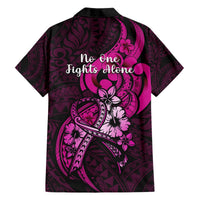 Polynesia Breast Cancer Awareness Hawaiian Shirt Think Pink Polynesian Ribbon Black Version LT14 - Polynesian Pride
