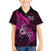 Polynesia Breast Cancer Awareness Hawaiian Shirt Think Pink Polynesian Ribbon Black Version LT14 - Polynesian Pride