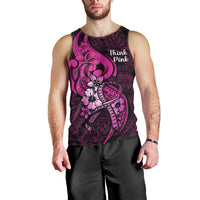 Polynesia Breast Cancer Awareness Men Tank Top Think Pink Polynesian Ribbon Black Version LT14 - Polynesian Pride