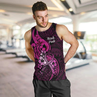 Polynesia Breast Cancer Awareness Men Tank Top Think Pink Polynesian Ribbon Black Version LT14 - Polynesian Pride