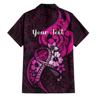 Personalised Polynesia Breast Cancer Awareness Hawaiian Shirt Think Pink Polynesian Ribbon Black Version LT14 - Polynesian Pride