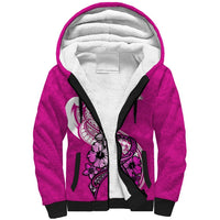 Polynesia Breast Cancer Awareness Sherpa Hoodie Think Pink Polynesian Ribbon White Version LT14 Unisex Pink - Polynesian Pride