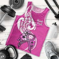 Personalised Polynesia Breast Cancer Awareness Men Tank Top Think Pink Polynesian Ribbon White Version LT14 Pink - Polynesian Pride