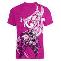 personalised-polynesia-breast-cancer-awareness-women-v-neck-t-shirt-think-pink-polynesian-ribbon-white-version