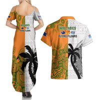 Fiji And Australia Rugby Couples Matching Summer Maxi Dress and Hawaiian Shirt 2023 World Cup Aboriginal Mix Tapa Pattern LT14 - Polynesian Pride