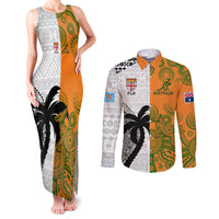 custom-fiji-and-australia-rugby-couples-matching-tank-maxi-dress-and-long-sleeve-button-shirts-2023-world-cup-aboriginal-mix-tapa-pattern