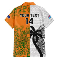 Custom Fiji And Australia Rugby Hawaiian Shirt 2023 World Cup Aboriginal Mix Tapa Pattern LT14 - Polynesian Pride