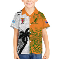 Custom Fiji And Australia Rugby Hawaiian Shirt 2023 World Cup Aboriginal Mix Tapa Pattern LT14 - Polynesian Pride