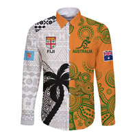 custom-fiji-and-australia-rugby-long-sleeve-button-shirt-2023-world-cup-aboriginal-mix-tapa-pattern