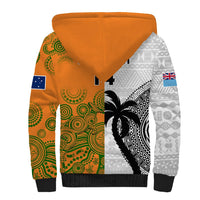 Custom Fiji And Australia Rugby Sherpa Hoodie 2023 World Cup Aboriginal Mix Tapa Pattern LT14 - Polynesian Pride