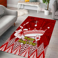 Tonga King Tupou I Day Area Rug Tongan Ngatu Pattern With Crown LT14 - Polynesian Pride