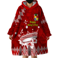 Personalised Tonga King Tupou I Day Wearable Blanket Hoodie Tongan Ngatu Pattern With Crown LT14 - Polynesian Pride
