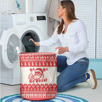 Red Mele Kalikimaka Hawaii Laundry Basket Funny Ho Ho Ho Santa Shaka LT14 - Polynesian Pride