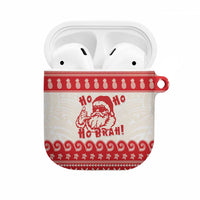 Red Mele Kalikimaka Hawaii AirPods Case Funny Ho Ho Ho Santa Shaka LT14 Red - Polynesian Pride
