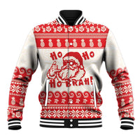 Red Mele Kalikimaka Hawaii Baseball Jacket Funny Ho Ho Ho Santa Shaka LT14 Unisex Red - Polynesian Pride