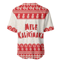 Red Mele Kalikimaka Hawaii Baseball Jersey Funny Ho Ho Ho Santa Shaka LT14 - Polynesian Pride