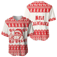 Red Mele Kalikimaka Hawaii Baseball Jersey Funny Ho Ho Ho Santa Shaka LT14 - Polynesian Pride