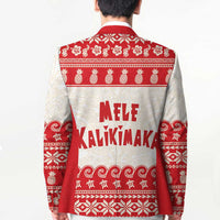 Red Mele Kalikimaka Hawaii Blazer Funny Ho Ho Ho Santa Shaka - Polynesian Pride