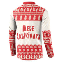 Red Mele Kalikimaka Hawaii Button Sweatshirt Funny Ho Ho Ho Santa Shaka LT14 - Polynesian Pride