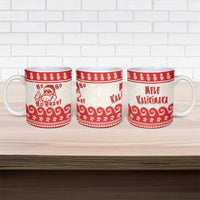 Red Mele Kalikimaka Hawaii Ceramic Mug Funny Ho Ho Ho Santa Shaka - Polynesian Pride