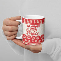 Red Mele Kalikimaka Hawaii Ceramic Mug Funny Ho Ho Ho Santa Shaka - Polynesian Pride