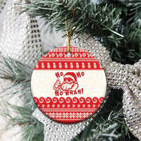 Red Mele Kalikimaka Hawaii Ceramic Ornament Funny Ho Ho Ho Santa Shaka LT14 - Polynesian Pride
