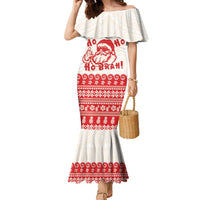 Red Mele Kalikimaka Hawaii Family Matching Mermaid Dress and Hawaiian Shirt Funny Ho Ho Ho Santa Shaka - Polynesian Pride